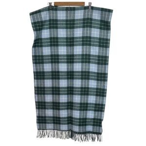 NWT J. Crew Rectangle Plaid Scarf Womens OS Fringe Preppy Green Powder Blue New